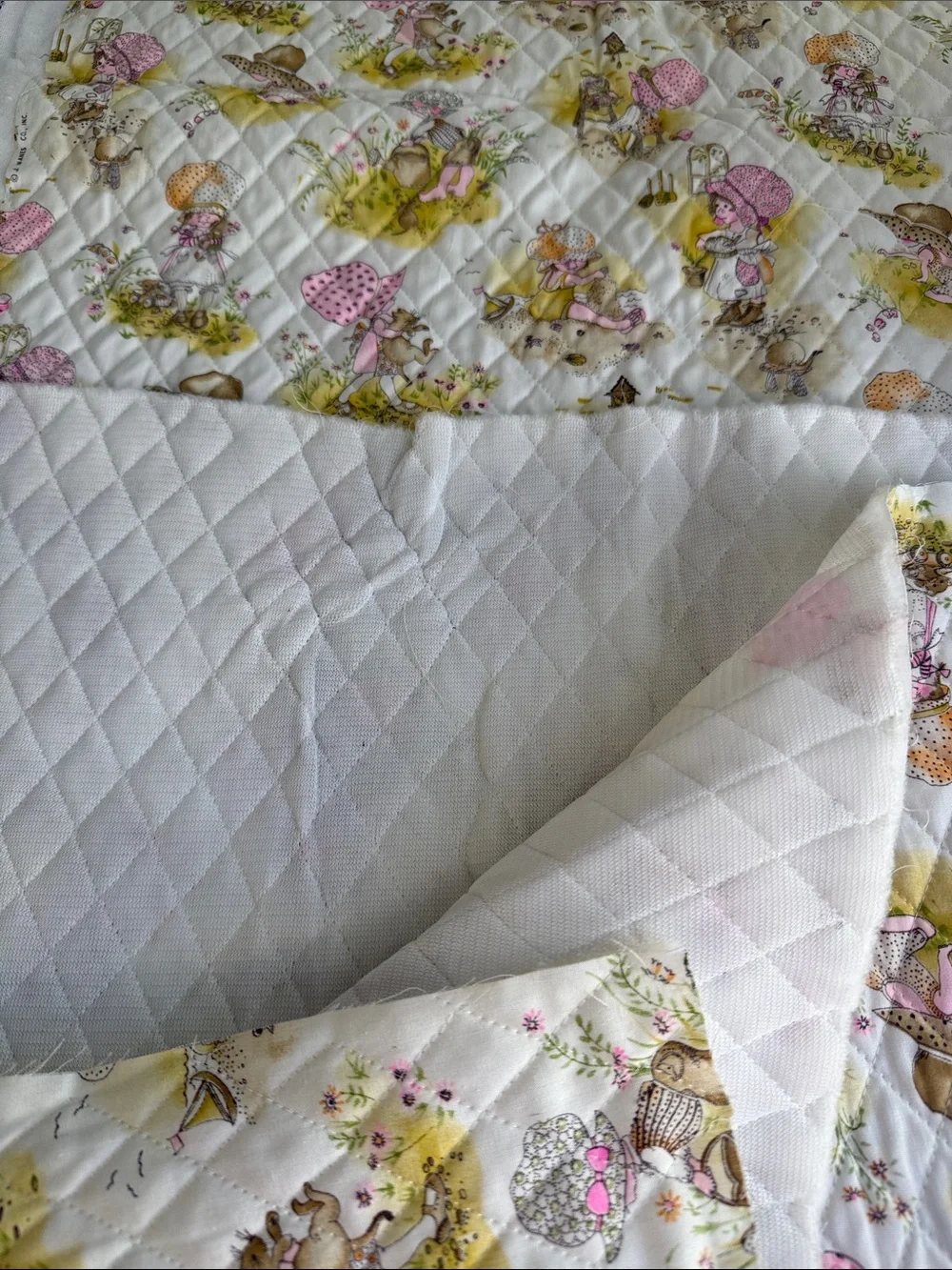 Vintage 1970s Quilted Fabric J Manes Bonnet Girl Prairie Novelty Print 2.25 Yds